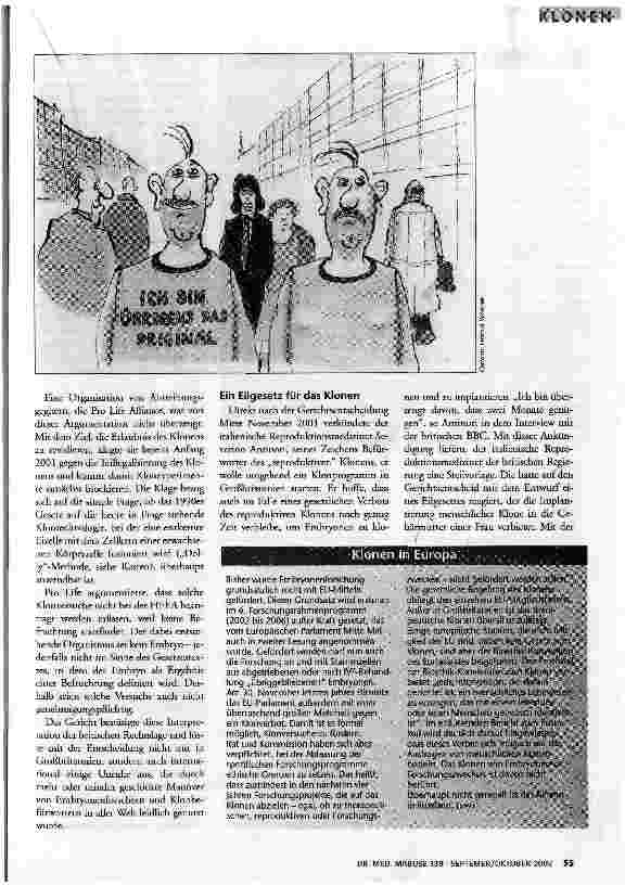 Vorschauseite 2: Von der Stammzellforschung zum Klonen