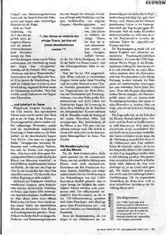 Vorschauseite 4: Von der Stammzellforschung zum Klonen