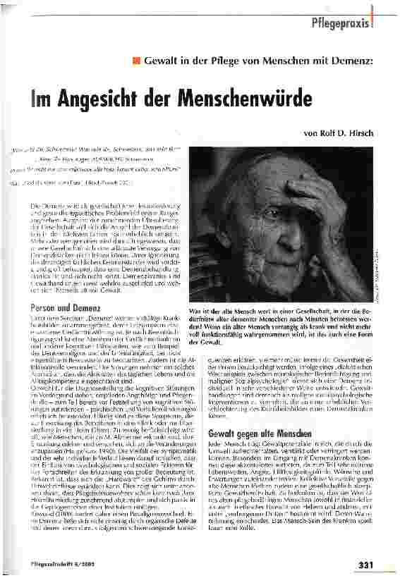 Vorschauseite 1: Im Angesicht der Menschenwürde
