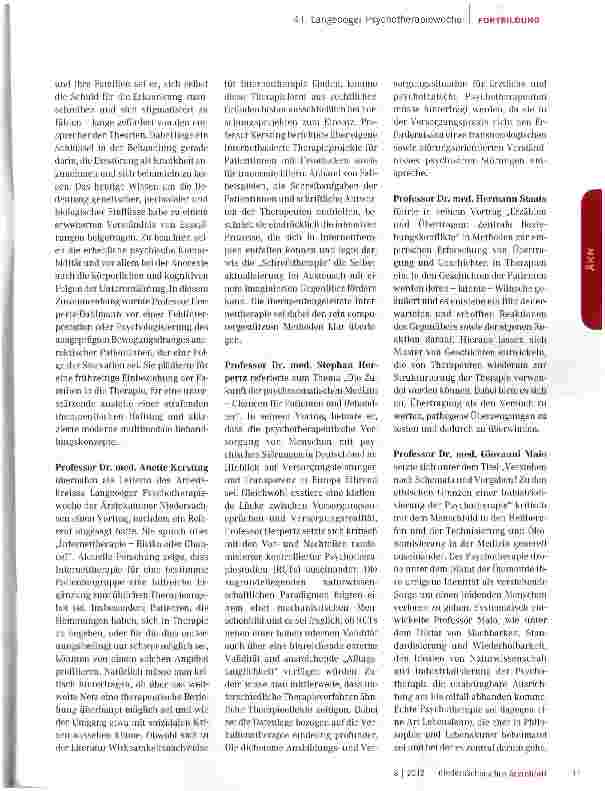 Vorschauseite 2: Chancen von Psychotherapie - auf dem Weg vom Heute ins Morgen