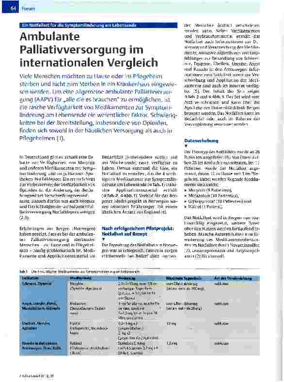 Vorschauseite 1: Ambulante Palliativversorgung im internationalen Vergleich