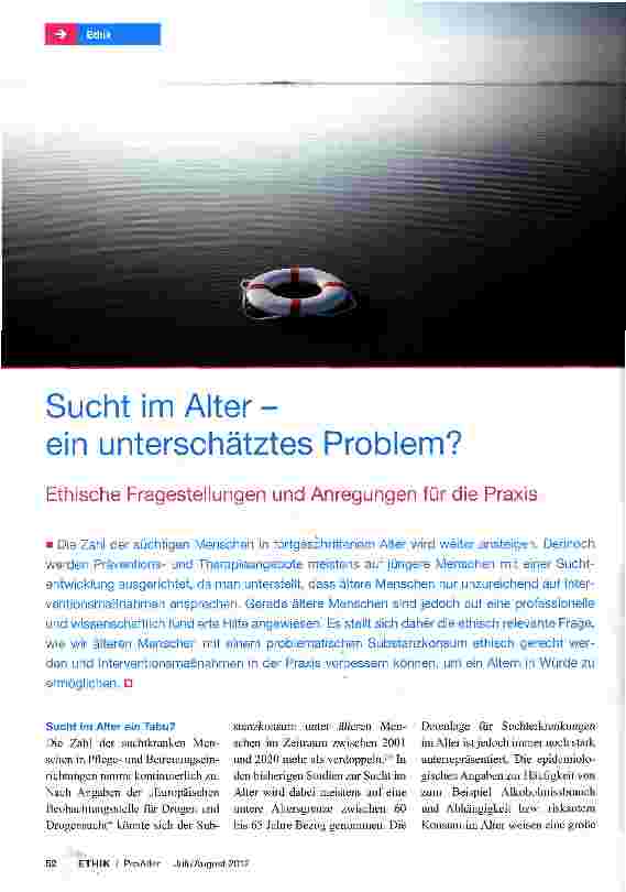 Vorschauseite 1: Sucht im Alter - ein unterschätztes Problem?