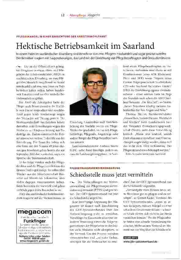 Vorschauseite 1: Hektische Betriebsamkeit im Saarland