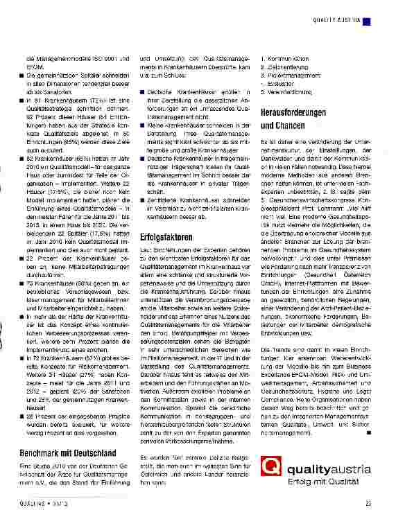 Vorschauseite 2: Qualitätsmanagement im Gesundheitswesen