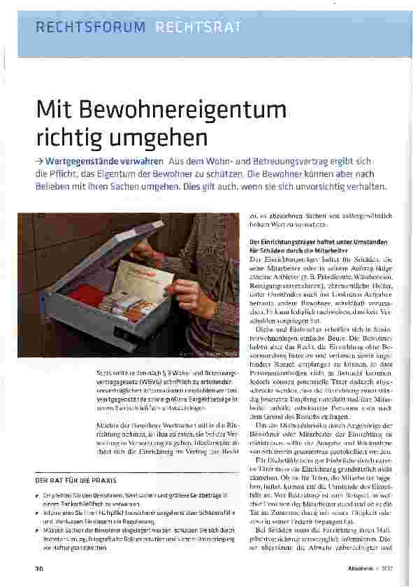 Vorschauseite 1: Mit Bewohnereigentum richtig umgehen