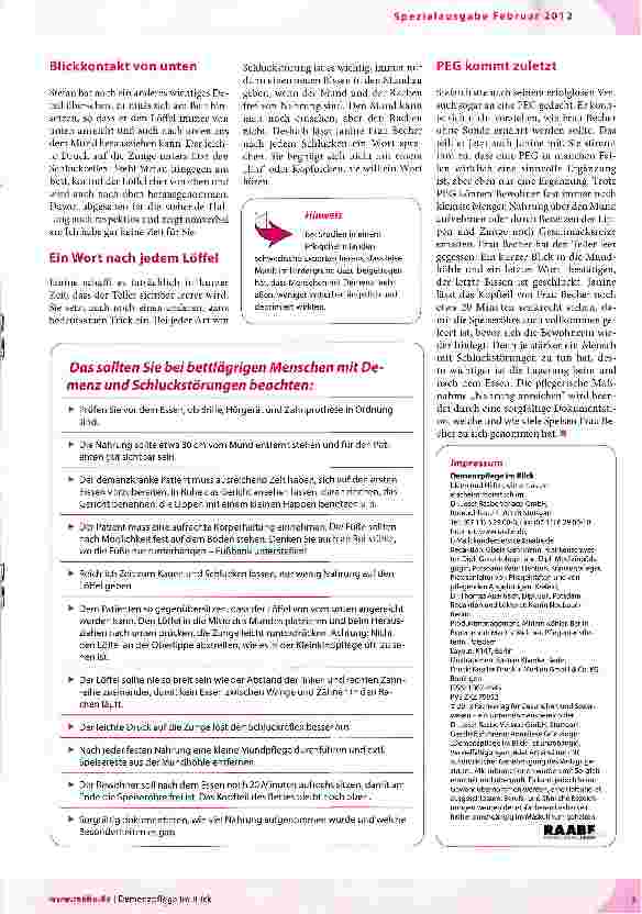 Vorschauseite 2: Die Gefahr im Bett: Aspirationspneumonie