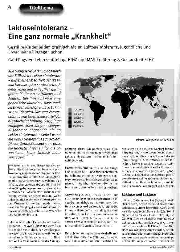 Vorschauseite 1: Laktoseintoleranz - Eine ganz normale „Krankheit