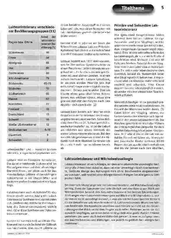Vorschauseite 2: Laktoseintoleranz - Eine ganz normale „Krankheit
