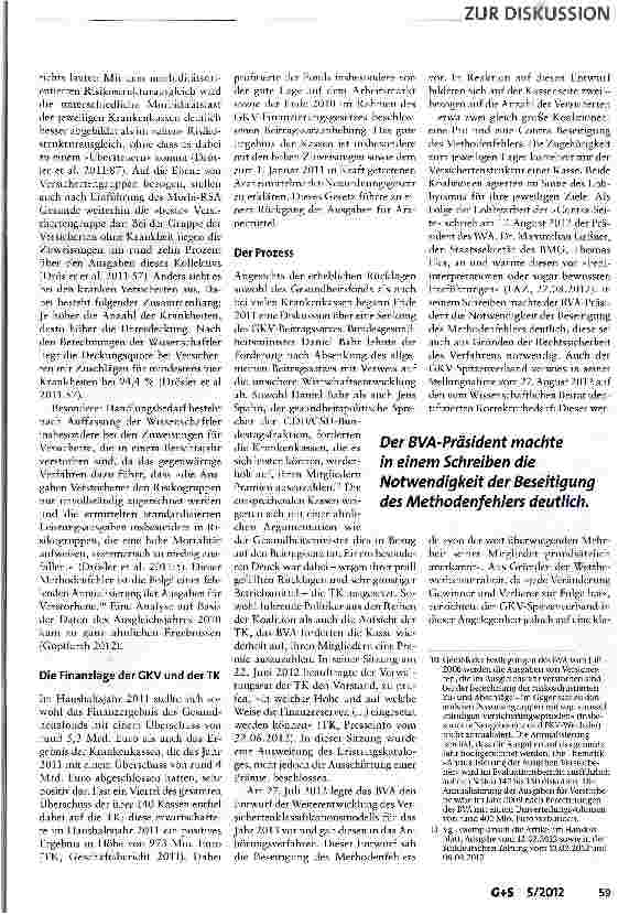 Vorschauseite 3: Cui bono? Anmerkungen zum morbiditätsorientierten Risikostrukturausgleich und zu einer Prämienausschüttung