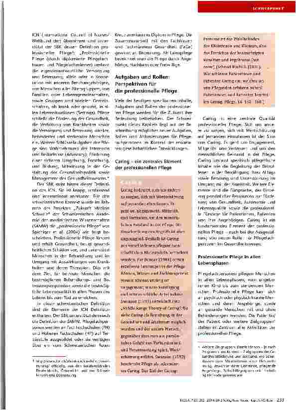 Vorschauseite 2: Professionelle Pflege Schweiz — Perspektive 2020