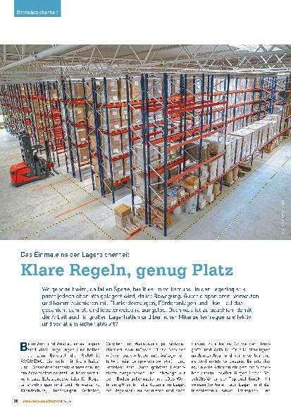 Vorschauseite 1: Das Einmaleins der Lagersicherheit: Klare Regeln, genug Platz.