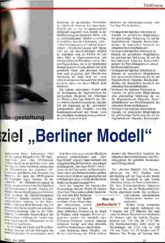 Vorschauseite 2: Etappenziel Berliner Modell Beteitschaftsdienste / Neugestaltung
