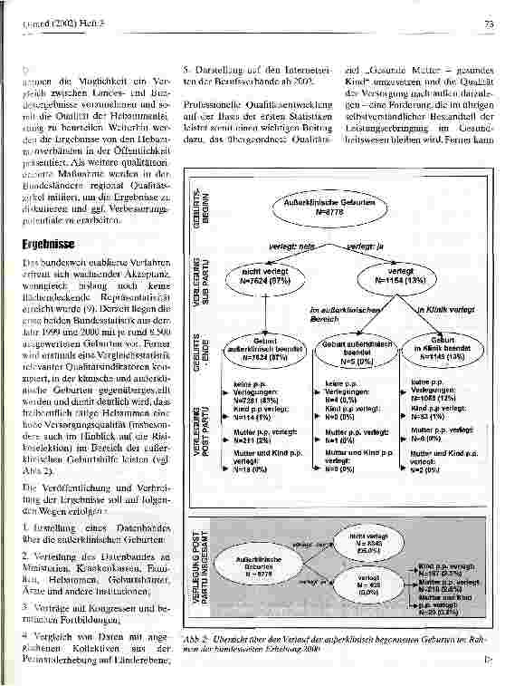 Vorschauseite 3: Professionelle Qualitätsentwicklung in der außerklinischen Geburtshilfe Bundesweite Erhebung von Haus-, Praxisund Geburtshausgeburten
