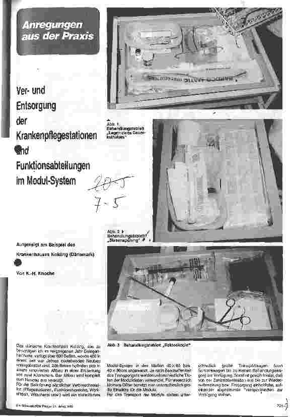 Vorschauseite 1: Verund Entsorgung der Krankenpflegestation und Funktionsabteilungen im Modul-System