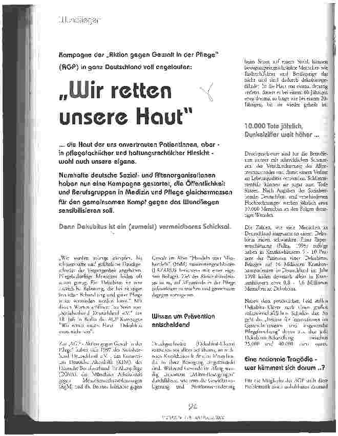 Vorschauseite 1: Wir retten unsere Haut