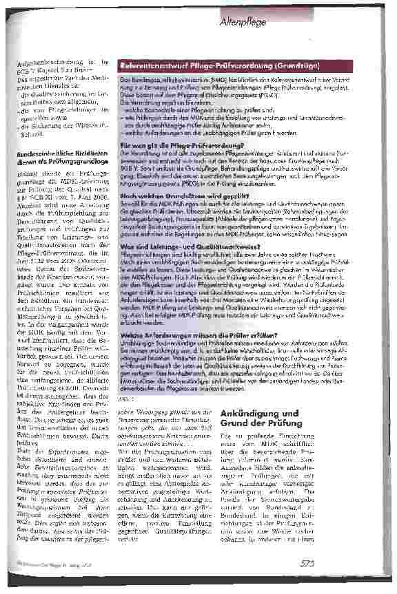 Vorschauseite 2: Qualitätsprüfungen in Einrichtungen der Altenpflege