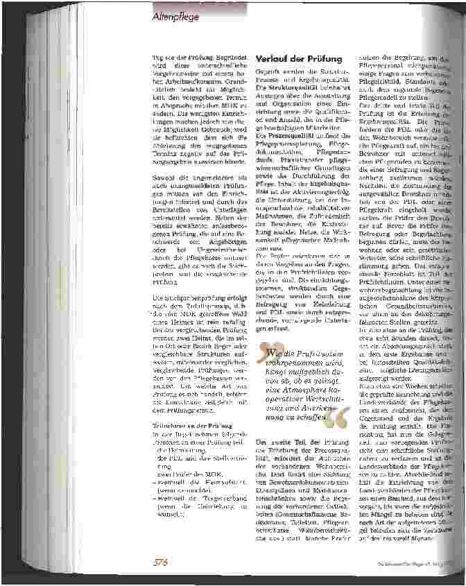 Vorschauseite 3: Qualitätsprüfungen in Einrichtungen der Altenpflege