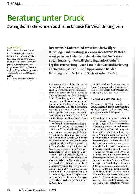 Vorschauseite 1: Beratung unter Druck