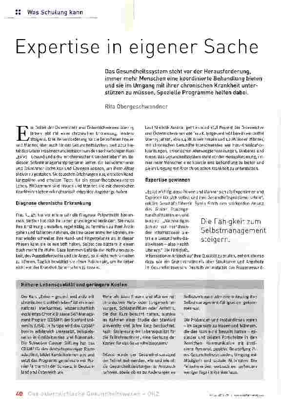 Vorschauseite 1: Expertise in eigener Sache