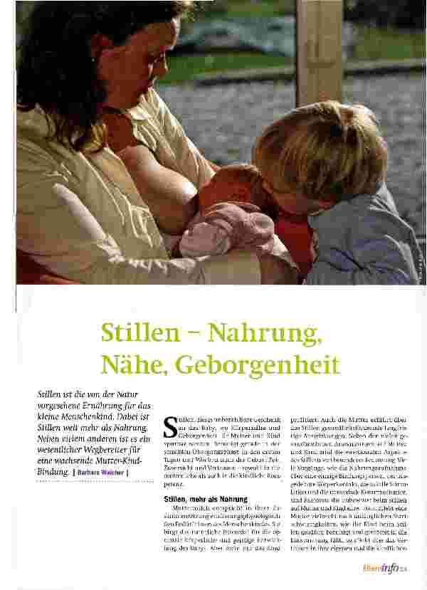 Vorschauseite 1: Stillen - Nahrung, Nähe, Geborgenheit