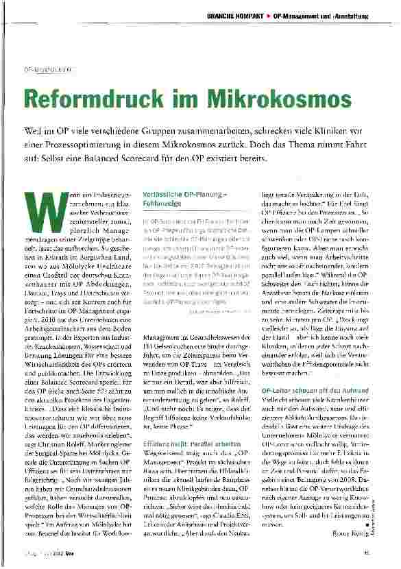 Vorschauseite 1: Reformdruck im Mikrokosmos