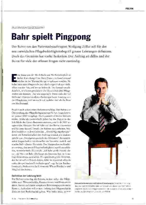Vorschauseite 1: Bahr spielt Pingpong