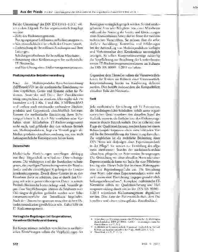 Vorschauseite 3: Risikomanagement für IT-Netzwerke mit Medizinprodukten -Neue DIN EN 80001-1:2011