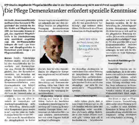 Vorschauseite 1: Die Pflege Demenzkranker erfordert spezielle Kenntnisse