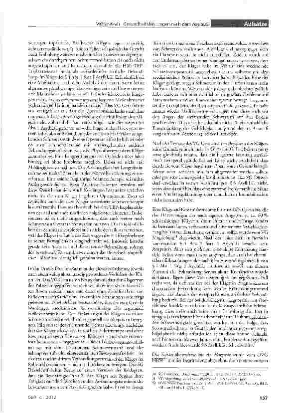 Vorschauseite 6: Die Gesundheitsleistungen für Asylbewerber nach §§4, 6 AsylbLG - gesundheitliches Existenzminimum unterhalb des Existenzminimums?