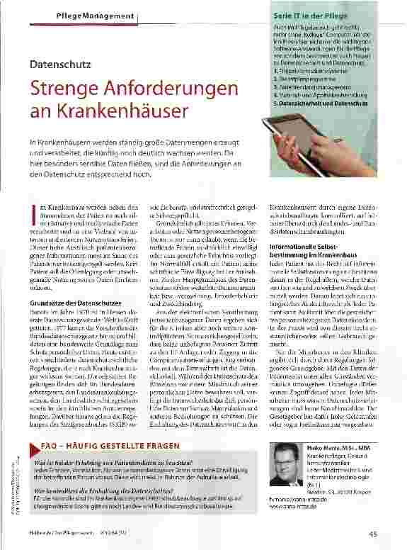 Vorschauseite 1: Strenge Anforderungen an Krankenhäuser