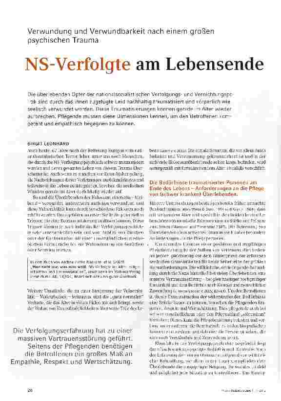 Vorschauseite 1: NS-Verfolgte am Lebensende