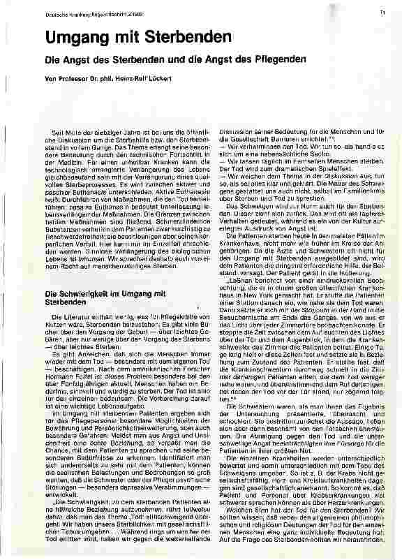 Vorschauseite 1: Umgang mit Sterbenden