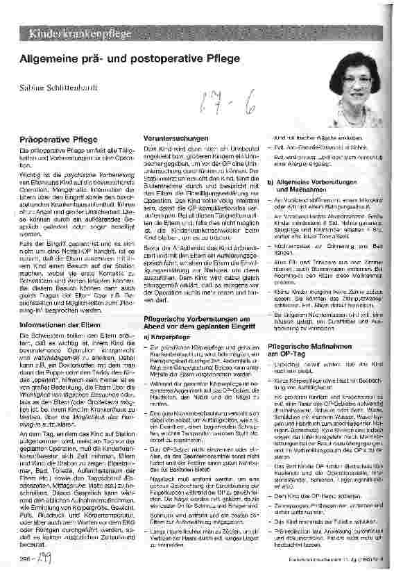 Vorschauseite 1: Allgemeine präund postoperative Pflege