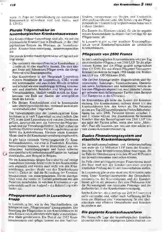 Vorschauseite 3: Gesundheitswesen und Krankenhäuser in Luxemburg