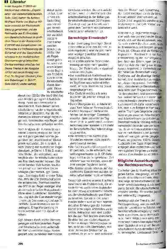 Vorschauseite 2: Arbeitszeiten: Vertretbare Lösungen finden Notwendige Veränderungen in der Dienstplanund Bereitschaftsorganisation