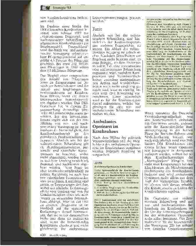 Vorschauseite 5: Strategie 1993 - Hinweise und Überlegungen zur Umsetzung einer novellierten Krankenhausfinanzierung - 2. Teil