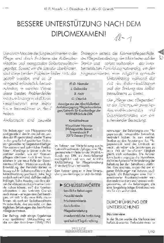 Vorschauseite 1: Bessere Unterstützung nach dem Diplomexamen!