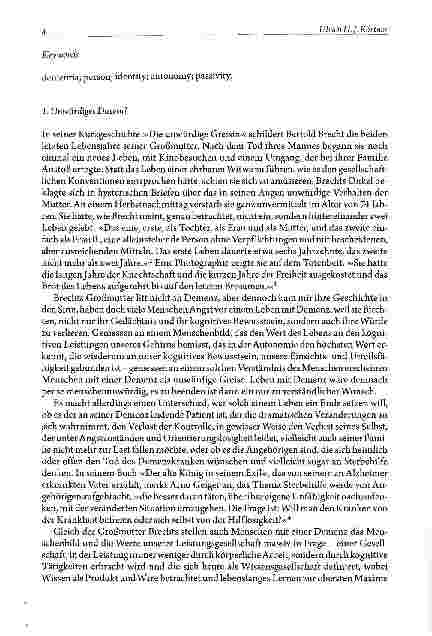 Vorschauseite 2: Das Menschenbild der Leistungsgesellschaft und die Irritation Demenz