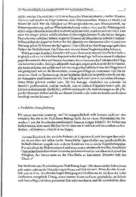 Vorschauseite 3: Das Menschenbild der Leistungsgesellschaft und die Irritation Demenz