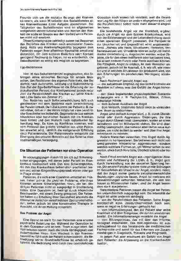 Vorschauseite 3: Psychologische Vorbereitung der Patienten vor einer Operation und ihre Betreuung danach
