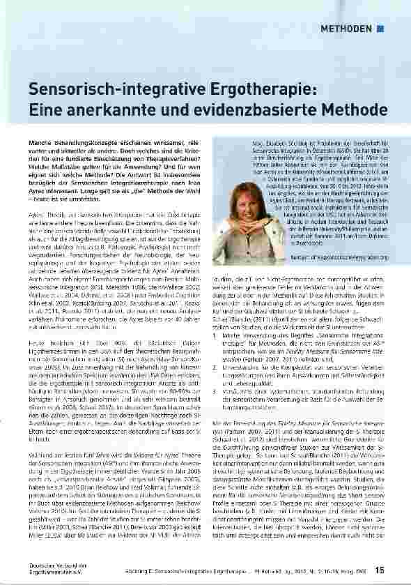 Vorschauseite 1: Sensorisch-integrative Ergotherapie: Eine anerkannte und evidenzbasierte Methode