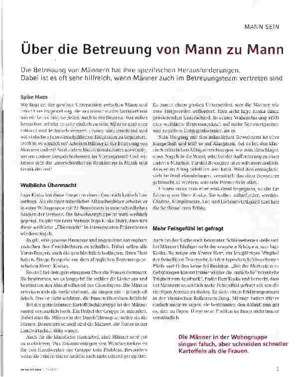 Vorschauseite 1: Über die Betreuung von Mann zu Mann