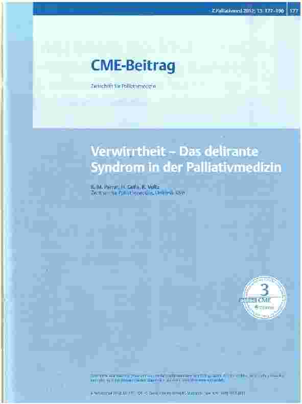 Vorschauseite 1: Verwirrtheit - Das delirante Syndrom in der Palliativmedizin