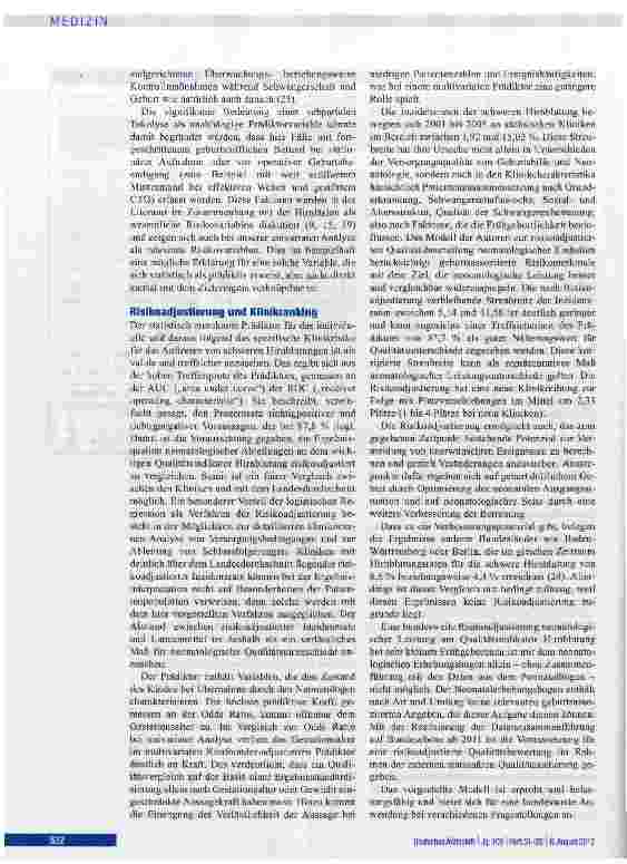 Vorschauseite 6: Risikoadjustierte Hirnblutungsraten bei sehr kleinen Frühgeborenen