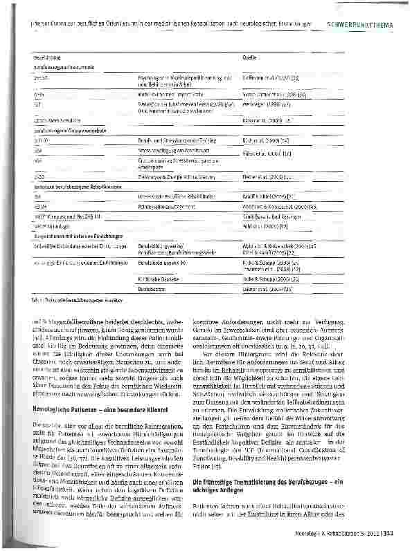 Vorschauseite 3: Interventionen zur beruflichen Orientierung in der medizinischen Rehabilitation nach neurologischen Erkrankungen
