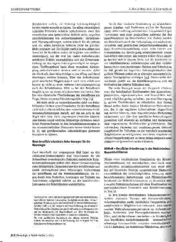 Vorschauseite 4: Interventionen zur beruflichen Orientierung in der medizinischen Rehabilitation nach neurologischen Erkrankungen