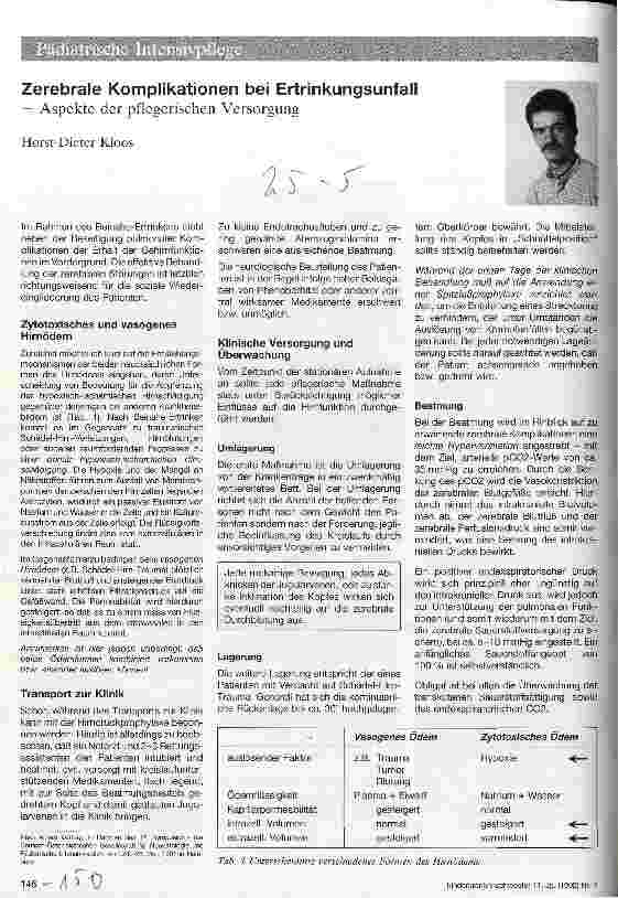 Vorschauseite 1: Zerebrale Komplikationen bei Ertrinkungsunfall - Aspekte der pflegerischen Versorgung