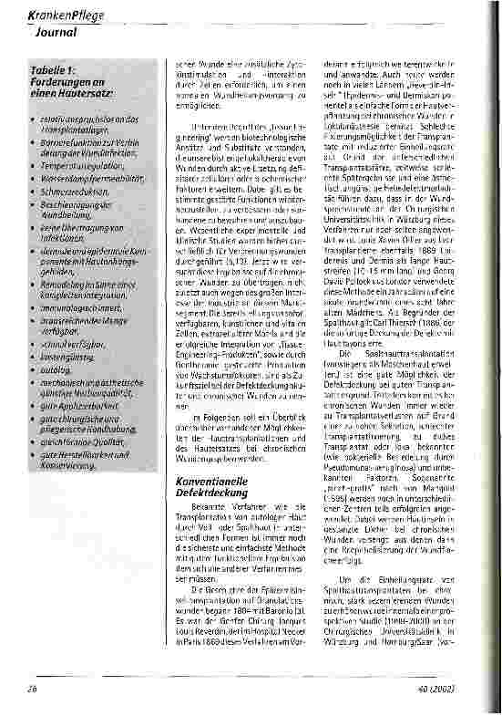 Vorschauseite 2: Hauttransplantation und Hautersatzverfahren bei chronischen Wunden