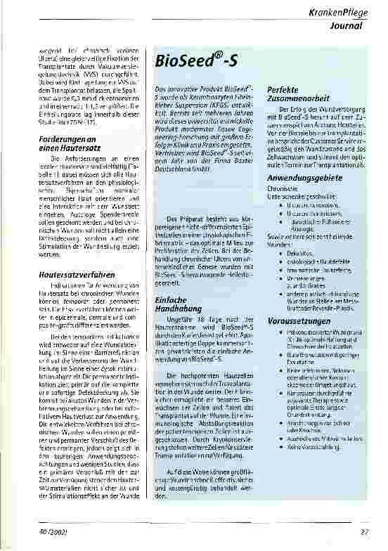 Vorschauseite 3: Hauttransplantation und Hautersatzverfahren bei chronischen Wunden
