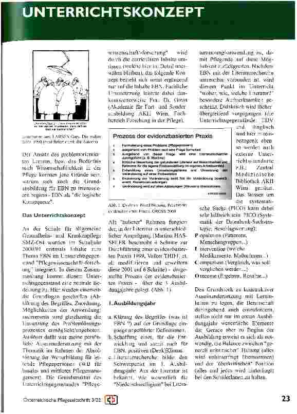 Vorschauseite 2: EBN - in der Grundausbildung der Diplomierten Gesundheitsund Krankenpflege